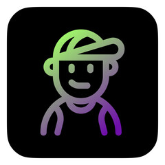 Editable person wearing tanktop, baseball cap avatar vector icon. User, profile, identity, persona. Part of a big icon set family. Perfect for web and app interfaces, presentations, infographics, etc