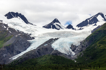 Worthington Glacier view from Richardson Highway, Alaska, USA