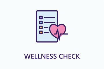 Wellness Check icon or logo sign symbol vector illustration