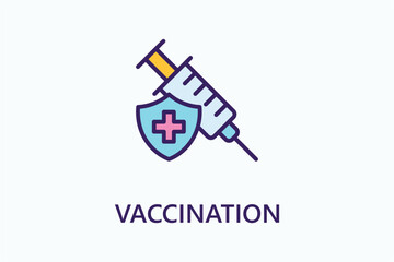 Vaccination icon or logo sign symbol vector illustration	