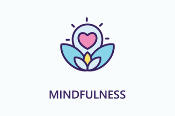 Mindfulness icon or logo sign symbol vector illustration