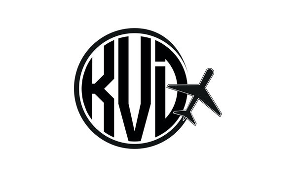 KVD three initial letter circle tour & travel agency logo design vector template. hajj Umrah agency, abstract, wordmark, business, monogram, minimalist, brand, company, flat, tourism agency, tourist