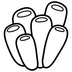 Coral doodle black line 