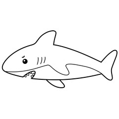Shark doodle black line