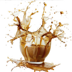 coffee splash isolated on transparent png.