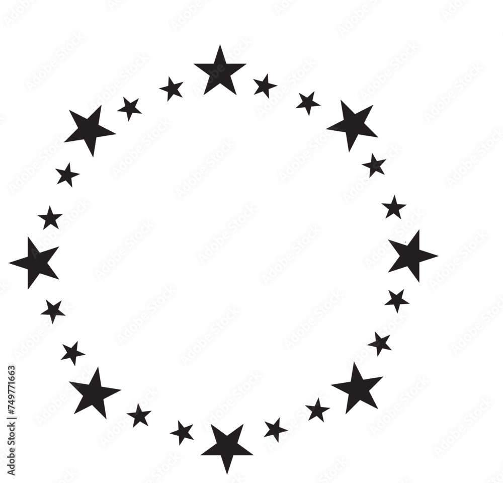 Poster star in circle isolated on white background vector illustration. stars in round circular emblem. sta
