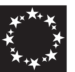 Stars in circle icon vector illustration graphic design. stars in round circular emblem 