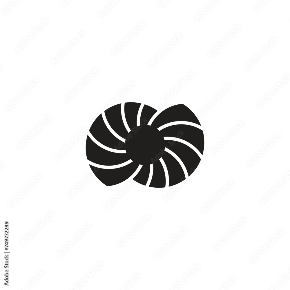 Poster swirl simple geometric turbine motion rotation logo vector