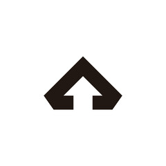 triangle arrow up negative space logo vector
