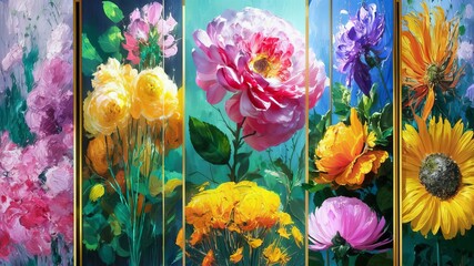Stunning Oil Paintings of color Flowers
