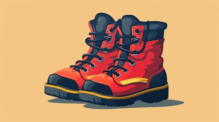 Illustrative design of flat-style firefighter boots icon.