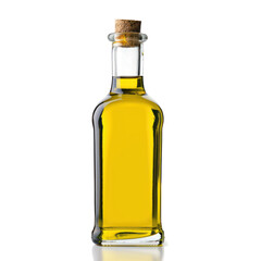 Bottle of olive oil isolated on transparent png.