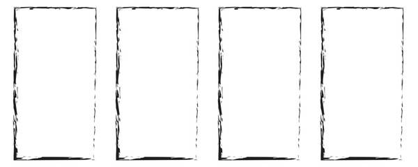 Rectangle grunge frame isolated design on white background.