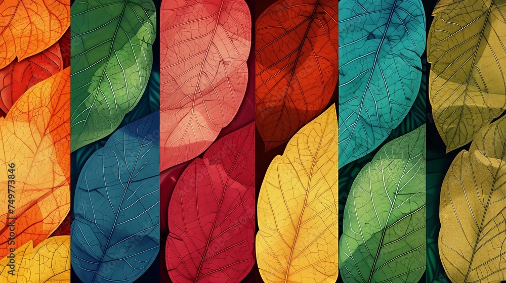 Aufkleber leaf patterns from colors to lines with low detail.
