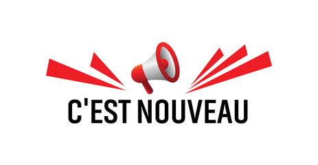 c'est nouveau text on white background. it's new in french language.
