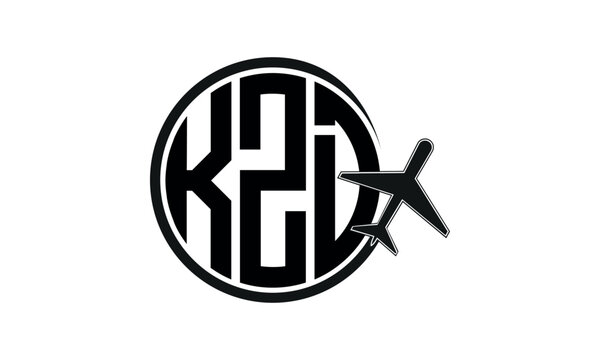 KZD three initial letter circle tour & travel agency logo design vector template. hajj Umrah agency, abstract, wordmark, business, monogram, minimalist, brand, company, flat, tourism agency, tourist