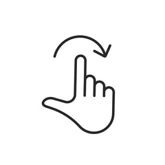 Fototapeta premium Swipe right icon. Gesture, finger turning right. Slide to right. Vector linear icon