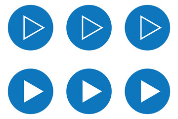 Set of play buttons icons. Play button. Video audio player. Vector illustration.