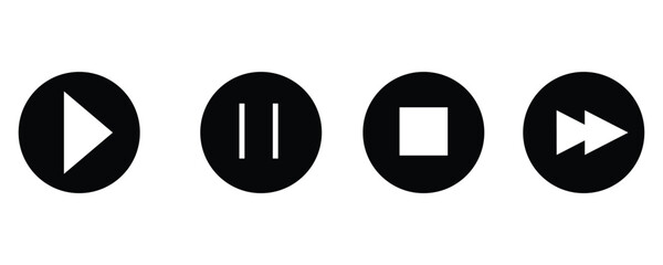 play and pause icon vector illustration with white background.