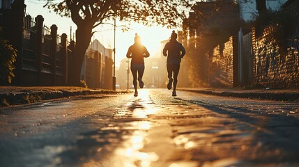 Run on the street together in the morning as a couple. 