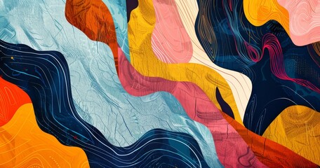 psychedelic swirls color fusion background - obrazy, fototapety, plakaty