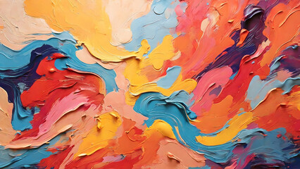 Colorful abstract painting on the wallpaper background illustration