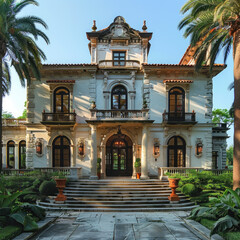 Mediterranean Revival: Florida Coast Multi-Story Mansion