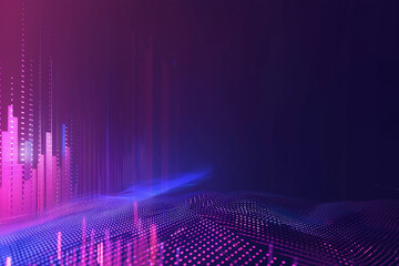 Stock growth graph in digital display