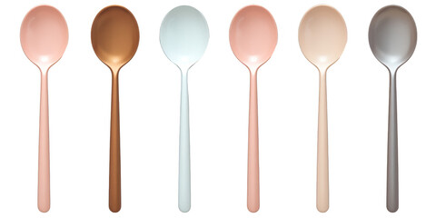 flat art collection of spoons isolated on a white background as transparent PNG