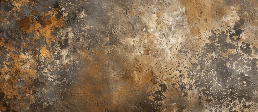 The image shows a brown and black wall with patches of dirt scattered across its surface. The dirt seems to have accumulated over time, giving the wall a weathered appearance.