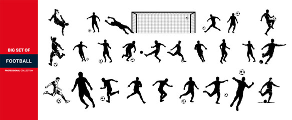 Soccer players, Football player kick ball, kick football, ball, Football kick set of icon © Creative Trendz