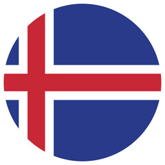 iceland national flag, transparent background - obrazy, fototapety, plakaty