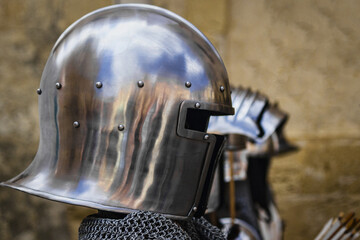 Fototapeta premium medieval armor helmet
