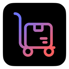 Editable package trolley vector icon. Shipping, delivery, e-commerce, transport, logistics. Part of a big icon set family. Perfect for web and app interfaces, presentations, infographics, etc