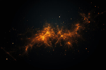 orange particles on a plain black background