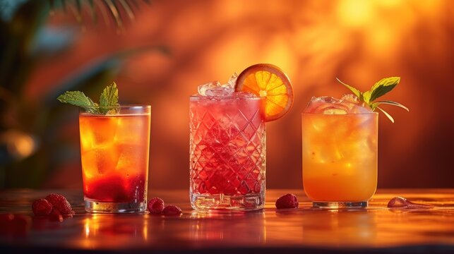 Tropical Cocktails, Fruit-Infused Drinks, Colorful Cocktails, Flavorful Fruit Drinks.