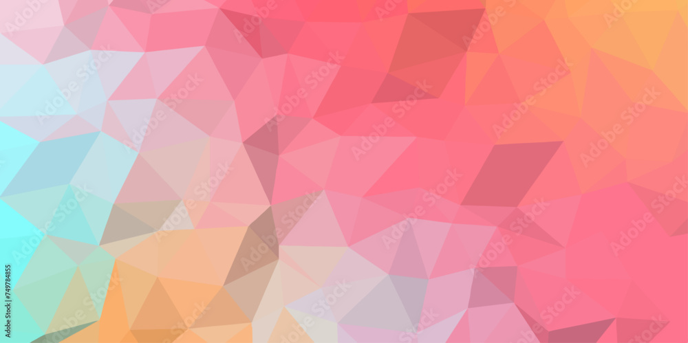 Poster light pink polygonal illustration geometric background in origami style with gradient. abstract back
