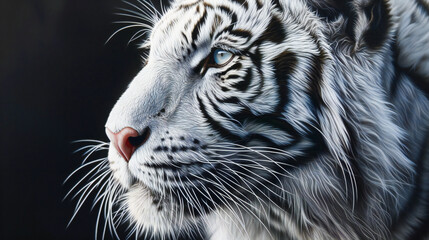 Obraz premium A close up of a beautiful white tiger