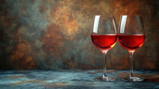 Wine Tasting at Home, A Toast to Celebration, Two Glasses of Red Wine, Enjoying a Quiet Evening with Wine.