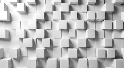 3D rendering of a white cubic structure creating a repetitive geometric pattern.