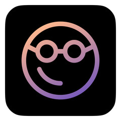 Obraz premium Editable smart glasses expression emoticon vector icon. Part of a big icon set family. Part of a big icon set family. Perfect for web and app interfaces, presentations, infographics, etc