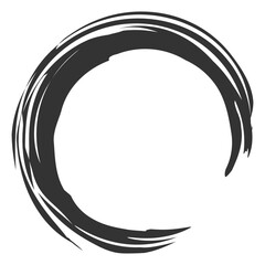 筆で書かれたかすれた丸