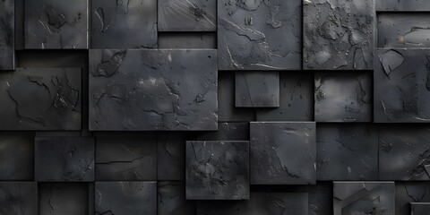 abstract black walls with geometric shapes