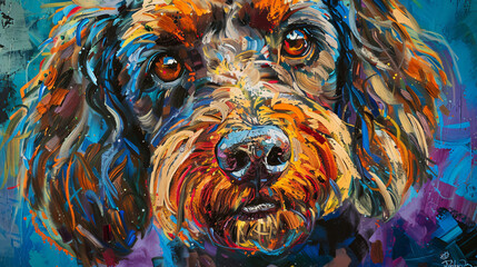 Cockapoo Portrait with Expressive Eyes