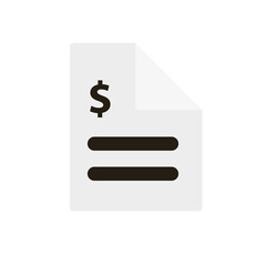 Invoice icon. Style is flat rounded square button