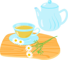 カモミールティーと花