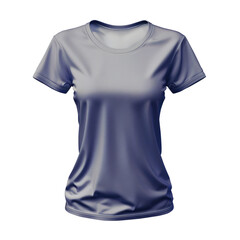 Women's blue T shirt isolated in transparent background