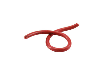 red wire cable of usb and adapter isolated on white background.Electronic Connector.Selection focus.