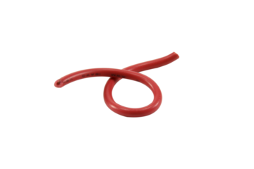 red wire cable of usb and adapter isolated on white background.Electronic Connector.Selection focus.