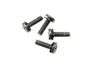 4 large threaded nuts isolated on white background.Selection focus..